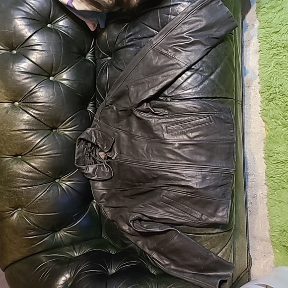 Tiboa Leathers Real Soft Black Leather Zipper Jacket Biker Style Size M - Picture 1 of 13